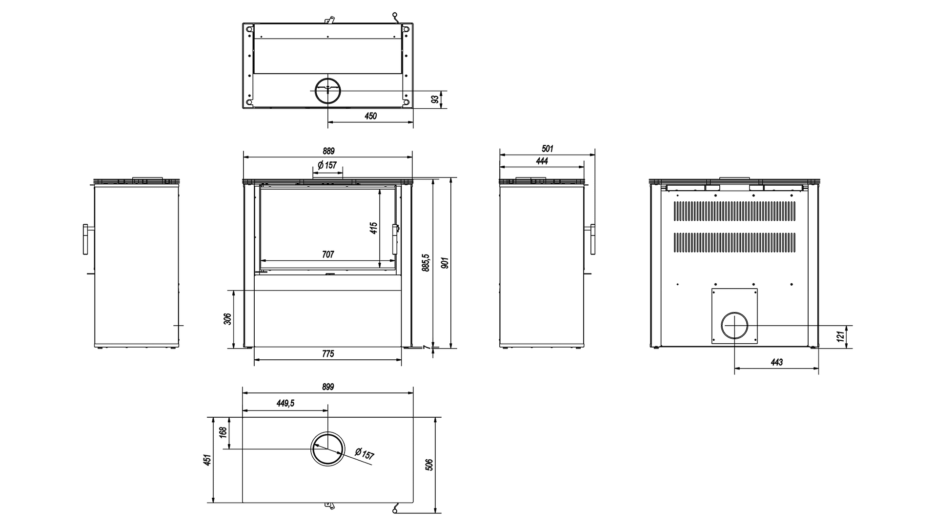 Freestanding STOVE JUNO 12 Panel White/Black - Image 10