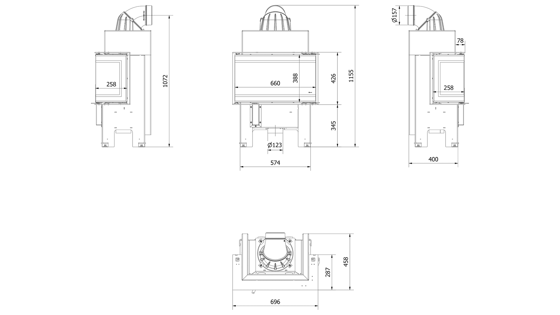 Steel Fireplace NBC 7 KW Ø 160 - Image 6