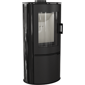 Wood burning steel tiled stove AB Ø 150 8 kW black/red/white