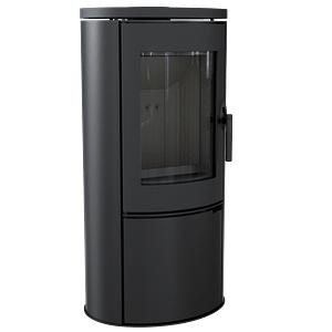 Wood burning steel-cast iron stove AB Ø 150 8 kW BLACK