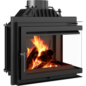 Cast Iron Fireplace SIMPLE Left or Right-Sided 8 KW Ø 200