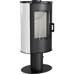 Wood burning steel tiled pedestal stove AB Ø 150 8 kW