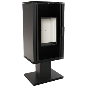 WOOD BURNING STEEL STOVE ENYO/FLAT/01 pedestal Ø150 6kW