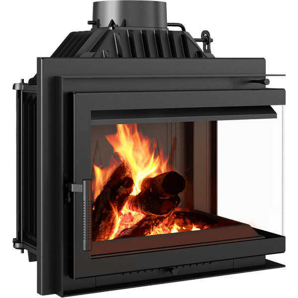 Cast Iron Fireplace SIMPLE Left or Right-Sided 8 KW Ø 200