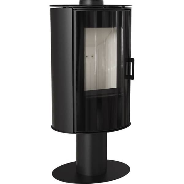 Wood burning steel self closing rotary stove AB Glass Ø 150 8 kW