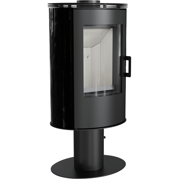 Wood burning steel tiled rotary stove AB Ø 150 8 kW black/red