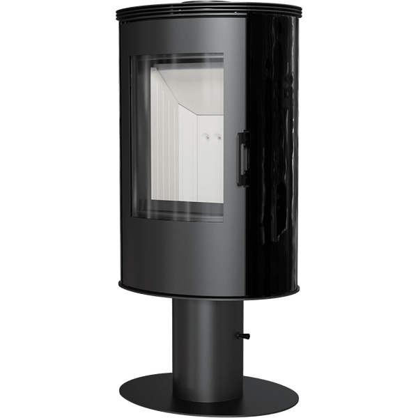 Wood burning steel tiled rotary stove AB Ø 150 8 kW black/red - Image 3