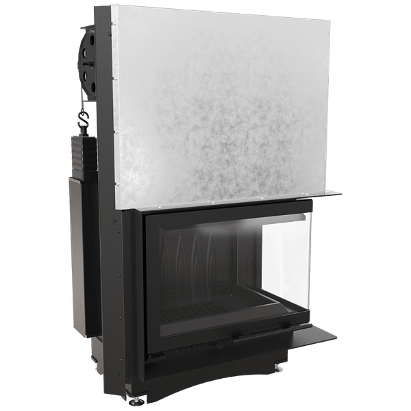 CAST IRON FIREPLACE MAJA RIGHT-SIDED 8 KW Ø 200 LIFT-UP