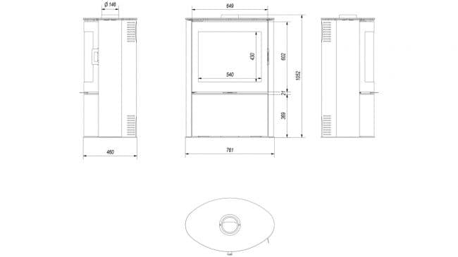 Wood burning steel self closing stove KOZA AB S 2 Ø 150 10 black/white - Image 9