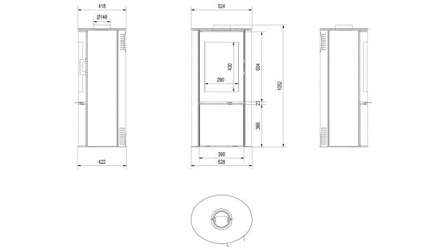 Steel furnace with door closing AB Ø 150 8 kW - Image 4