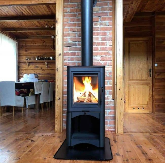Wood burning steel-cast iron stove AB Ø 150 8 kW BLACK - Image 4