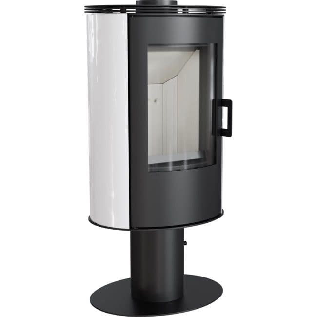 Wood burning steel tiled pedestal stove AB Ø 150 8 kW