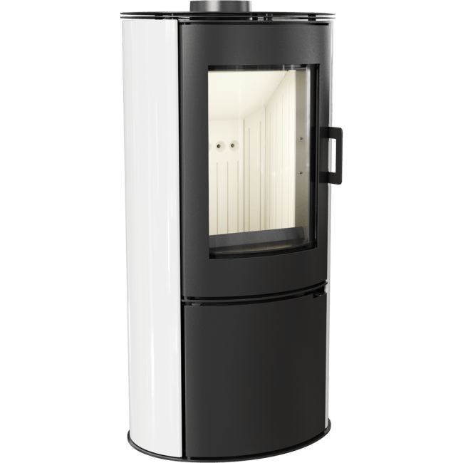 Wood burning steel tiled stove AB Ø 150 8 kW black/red/white - Image 5