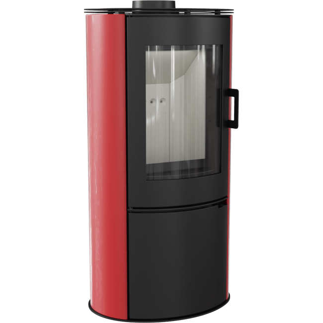 Wood burning steel tiled stove AB Ø 150 8 kW black/red/white - Image 6