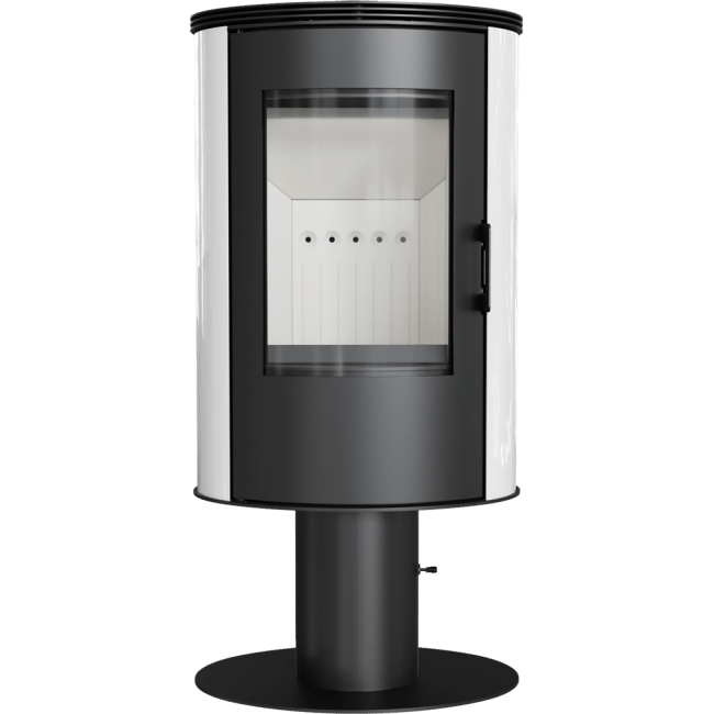 Wood burning steel tiled pedestal stove AB Ø 150 8 kW red/white/black - Image 6