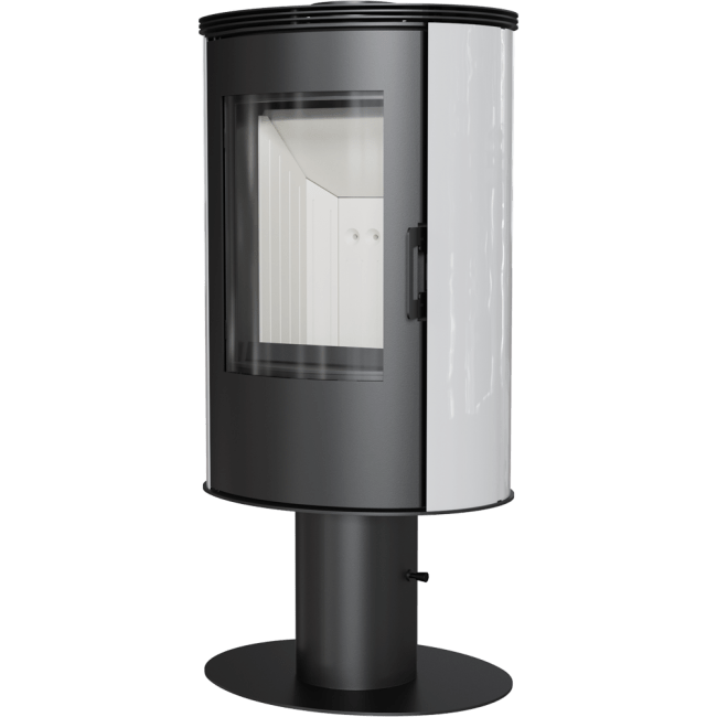 Wood burning steel tiled pedestal stove AB Ø 150 8 kW red/white/black - Image 7