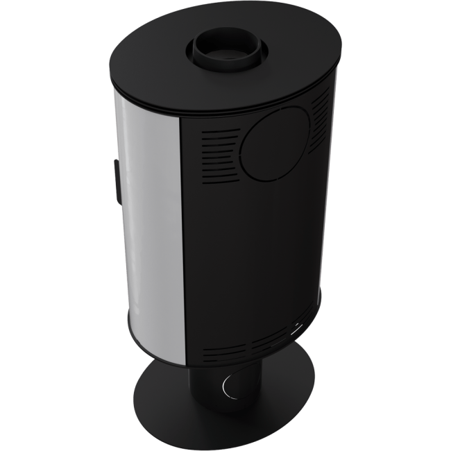 Wood burning steel tiled pedestal stove AB Ø 150 8 kW red/white/black - Image 8