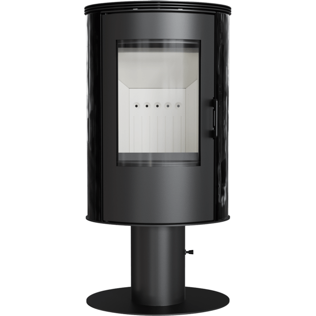 Wood burning steel tiled pedestal stove AB Ø 150 8 kW red/white/black - Image 2