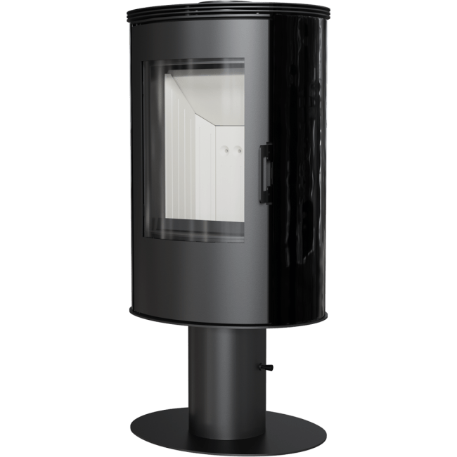 Wood burning steel tiled pedestal stove AB Ø 150 8 kW red/white/black - Image 3