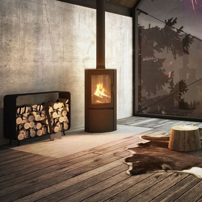 Wood burning steel-cast iron stove AB Ø 150 8 kW - Image 2