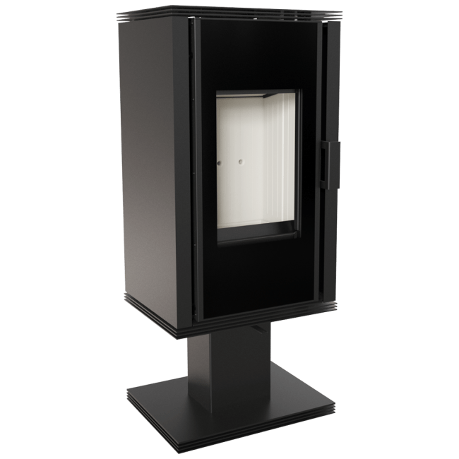 WOOD BURNING STEEL STOVE ENYO/FLAT/01 pedestal Ø150 6kW