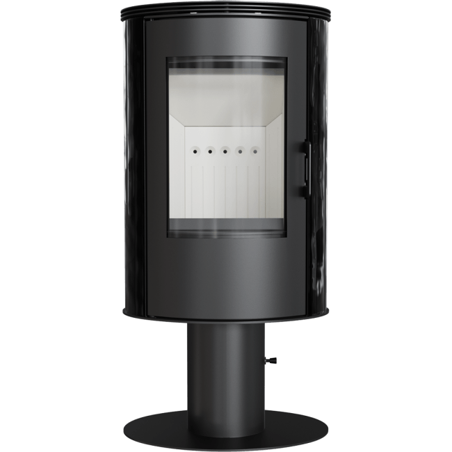 Wood burning steel tiled rotary stove AB Ø 150 8 kW black/red - Image 2