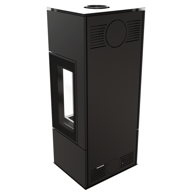 Wood Burning Steel Stove THOR Ø 150 8 KW Black - Image 3