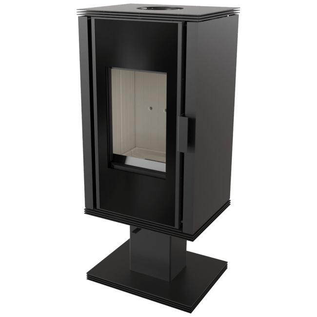 WOOD BURNING STEEL STOVE ENYO/FLAT/01 pedestal Ø150 6kW - Image 2