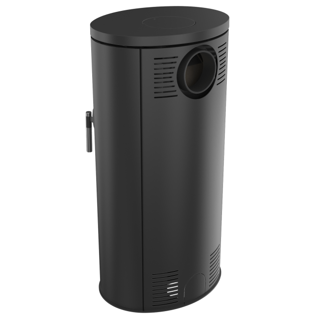 Wood burning steel-cast iron stove AB Ø 150 8 kW BLACK - Image 2