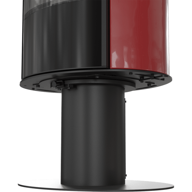 Wood burning steel tiled rotary stove AB Glass Ø 150 8 kW black/red/white - Image 7