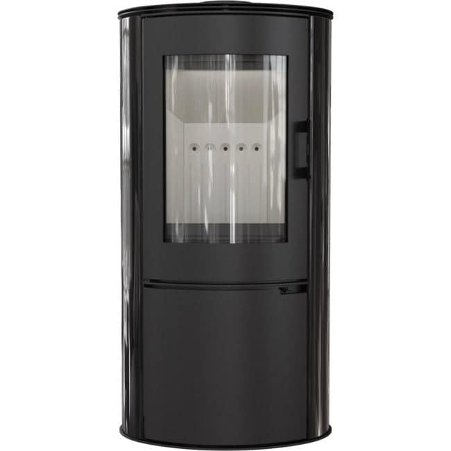 Wood burning steel tiled self closing stove AB Ø 150 8 kW - Image 2