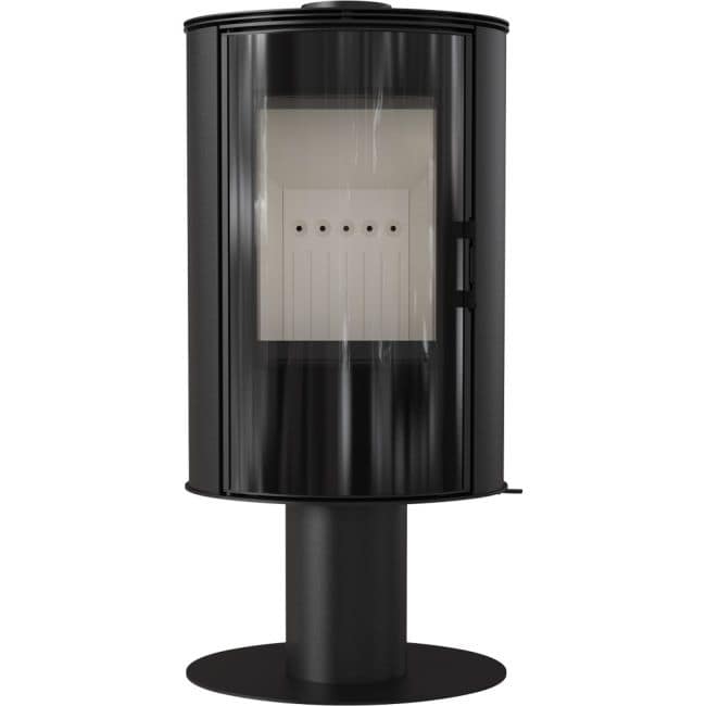 Wood burning steel self closing rotary stove AB Glass Ø 150 8 kW - Image 2