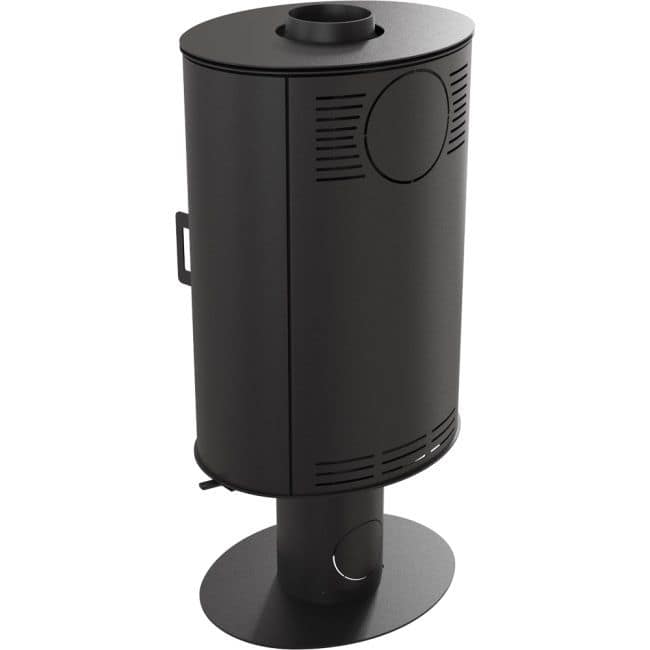 Wood burning steel self closing rotary stove AB Glass Ø 150 8 kW - Image 3