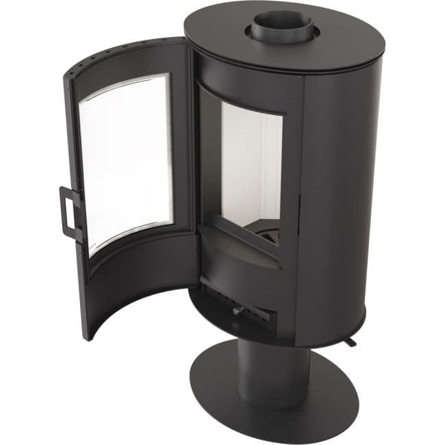Wood burning steel self closing rotary stove AB Glass Ø 150 8 kW - Image 4