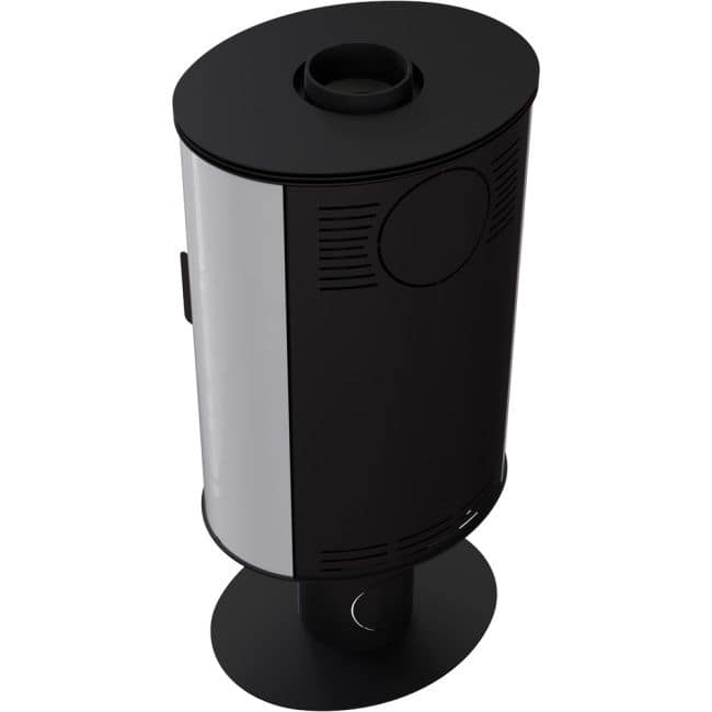 Wood burning steel tiled pedestal stove AB Ø 150 8 kW - Image 3