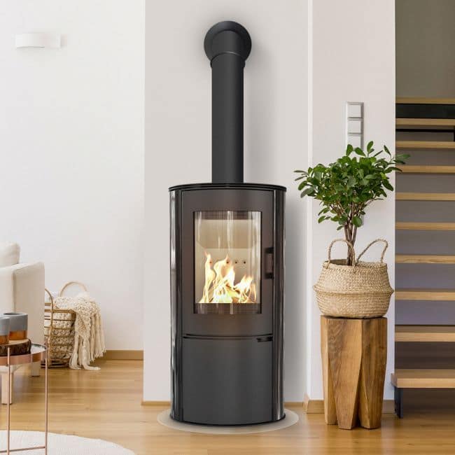 Wood burning steel tiled self closing stove AB Ø 150 8 kW - Image 4