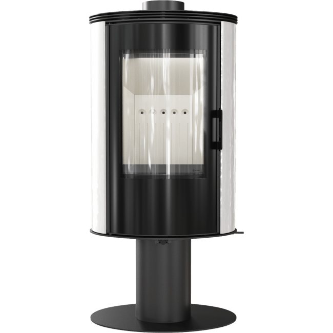 Wood burning steel tiled rotary stove AB Glass Ø 150 8 kW black/red/white - Image 10