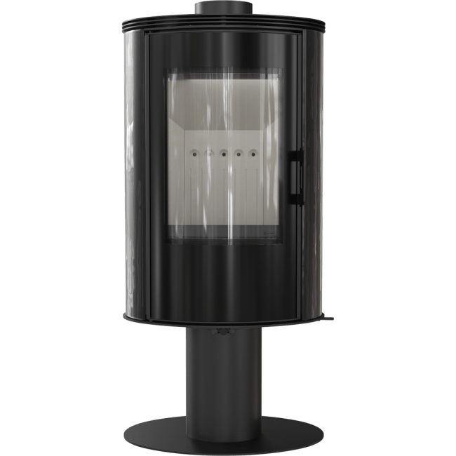 Wood burning steel tiled rotary stove AB Glass Ø 150 8 kW black/red/white - Image 2