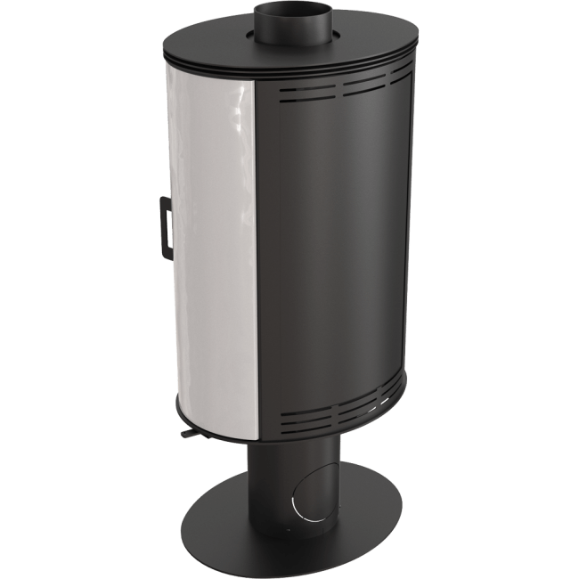 Wood burning steel tiled rotary stove AB Glass Ø 150 8 kW black/red/white - Image 11