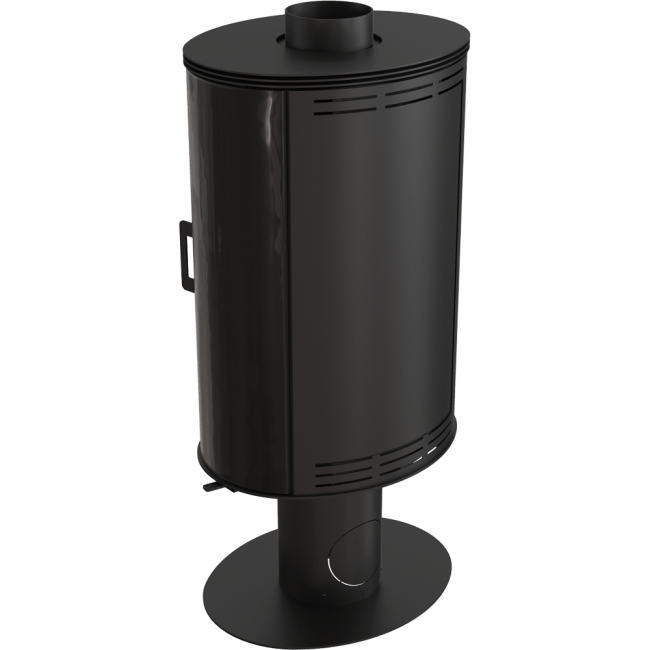 Wood burning steel tiled rotary stove AB Glass Ø 150 8 kW black/red/white - Image 3