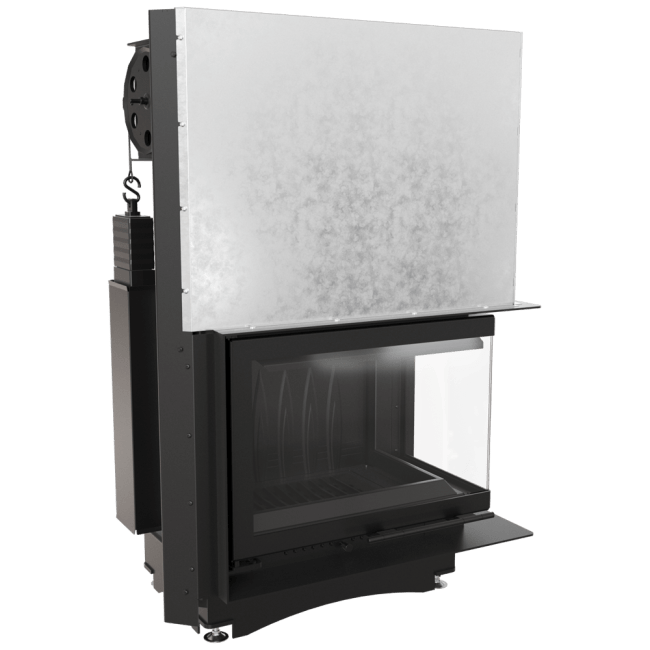 CAST IRON FIREPLACE MAJA RIGHT-SIDED 8 KW Ø 200 LIFT-UP