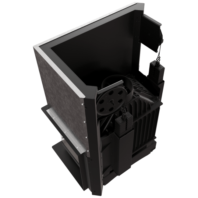 CAST IRON FIREPLACE MAJA RIGHT-SIDED 8 KW Ø 200 LIFT-UP - Image 4